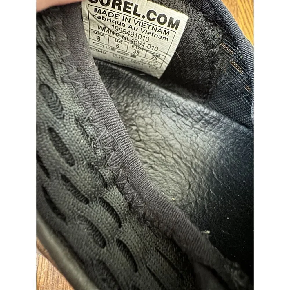 Sorel Kinetic Impact Lace Sneaker Black & White Women’s Size 8